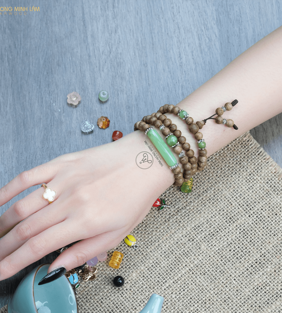 Vòng Trầm Hương Tự Nhiên 108 – Tặng Charm
