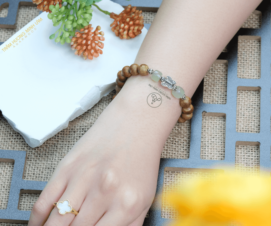 Vòng trầm hương đơn Nữ – Tặng Charm.